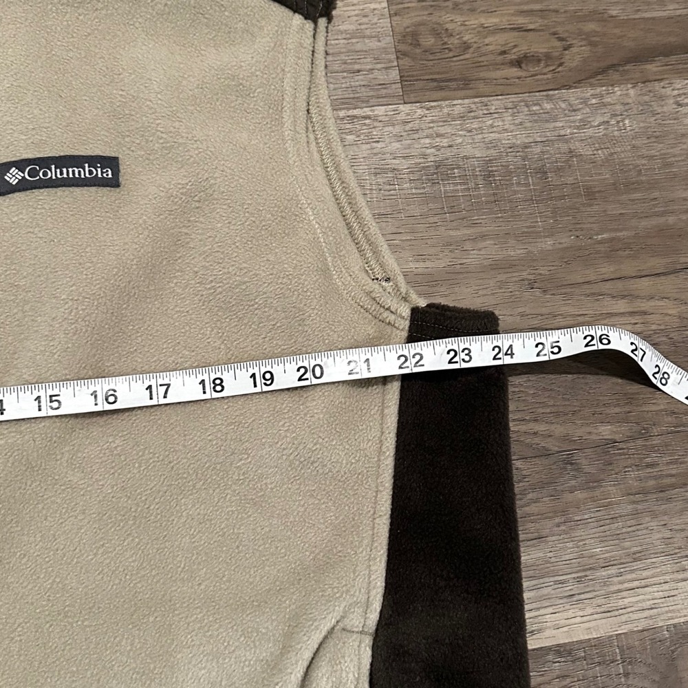 Columbia Steens Mountain Fleece Vest Men's Large Two-Tone Tan Brown Full Zip - Picture 7 of 7